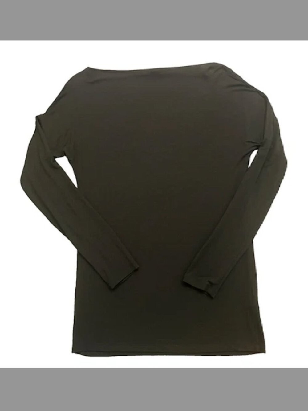 Joan Vass Studio Heather Black Boat Neck Knit Top Size S